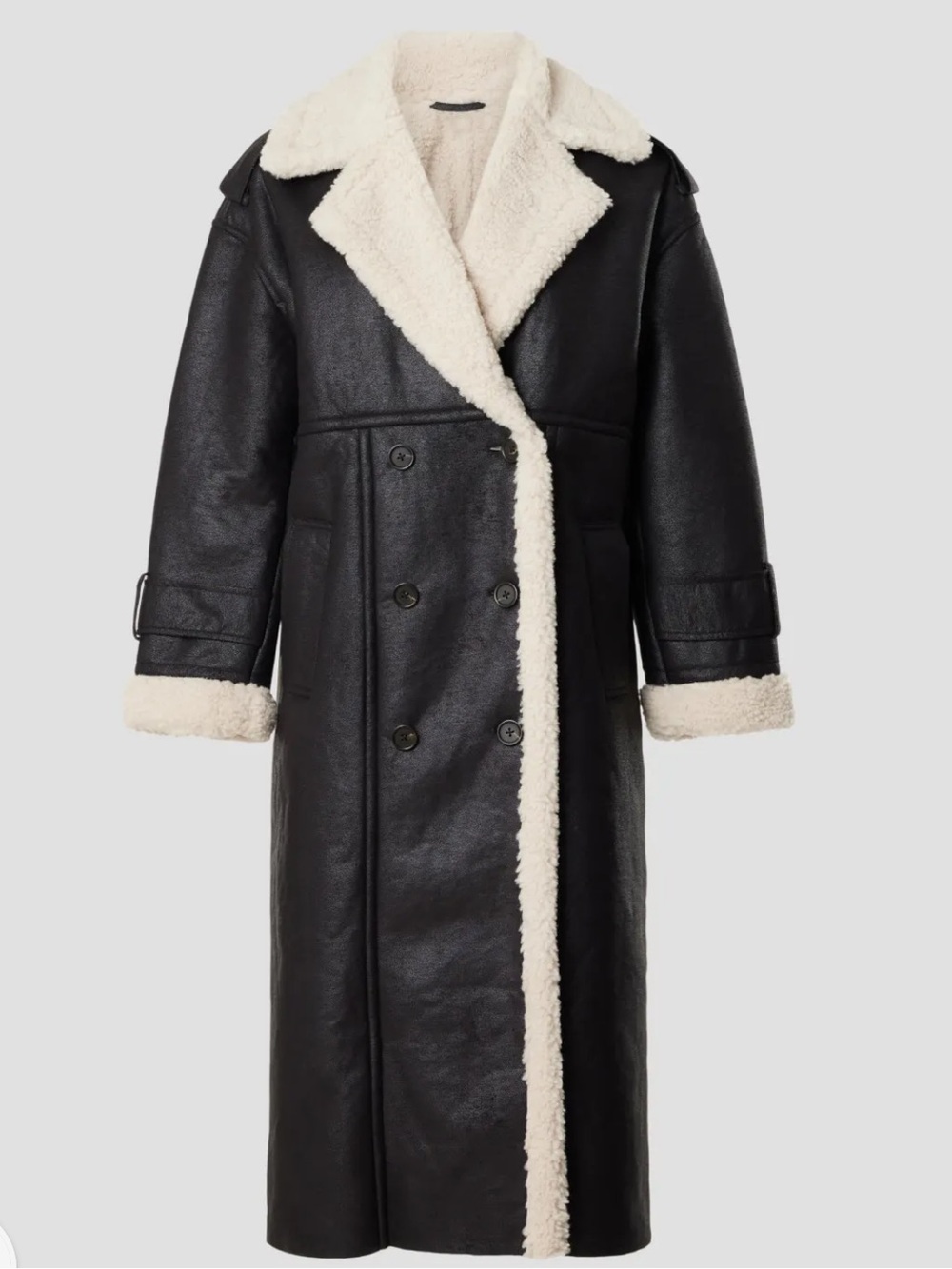 Black and White Sherpa Lined Coat